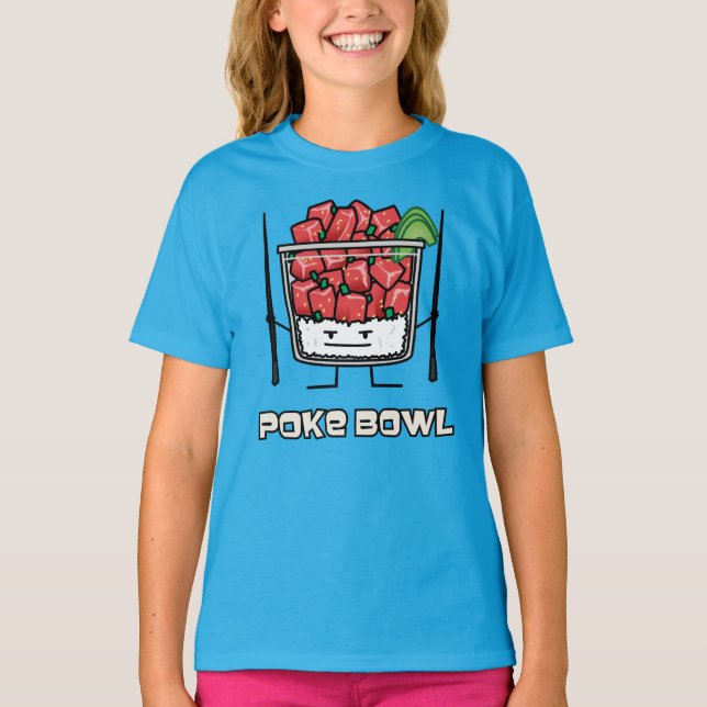 Poke bowl Hawaii raw fish salad chopsticks aku T-Shirt (Front)
