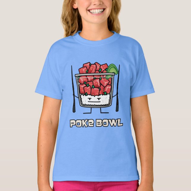 Poke bowl Hawaii raw fish salad chopsticks aku T-Shirt (Front)