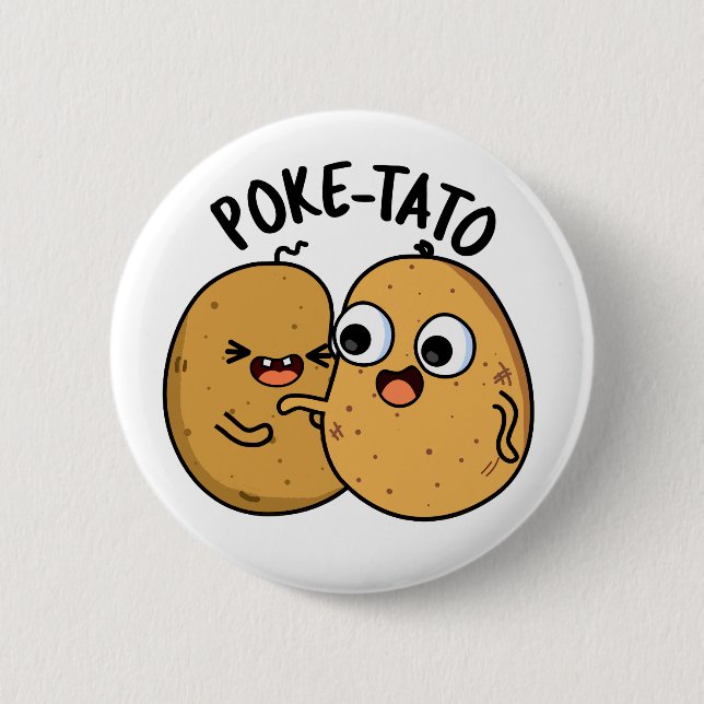 Poke-tato Funny Potato Pun  6 Cm Round Badge (Front)
