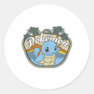 Pokémon 007 Squirtle Surfing Outdoors Adventure Be Classic Round Sticker