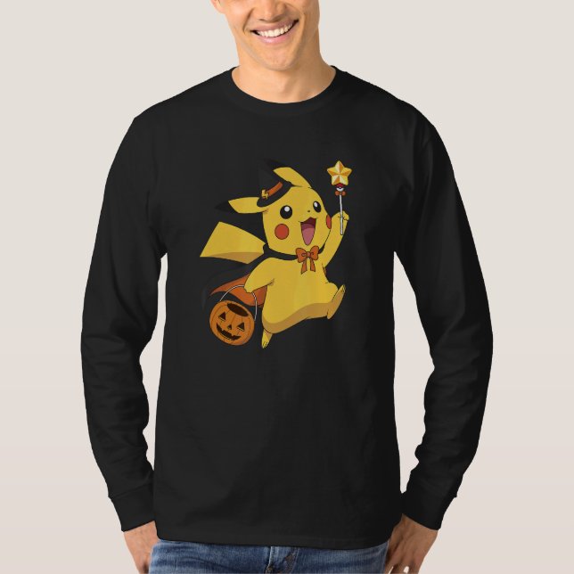 Pokémon Halloween Pikachu Trick or Treating T-Shirt (Front)