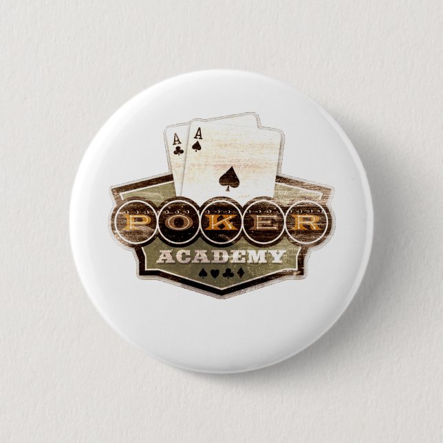 Poker Academy 6 Cm Round Badge (Front)