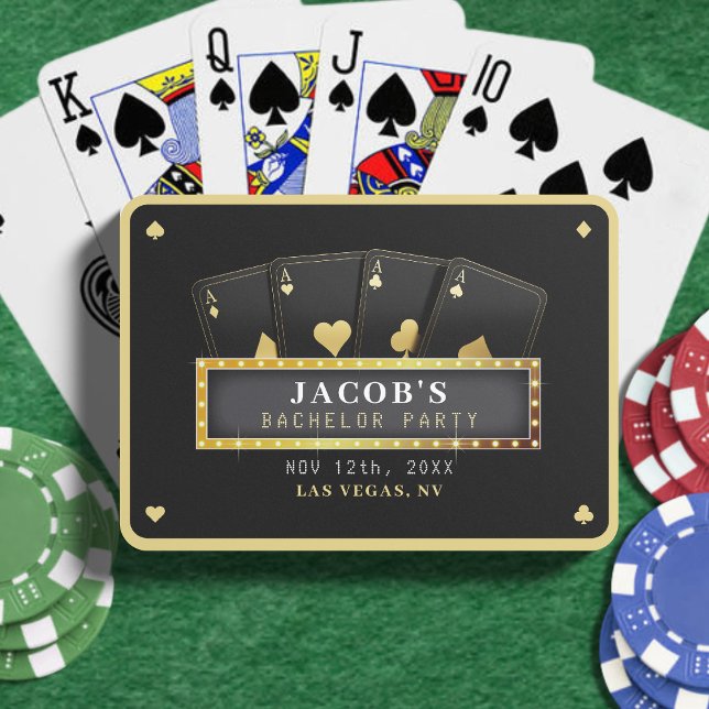 Poker Aces Black & Gold Bachelor Party Playing Cards (Poker Aces Black & Gold Bachelor Party Poker Cards
)