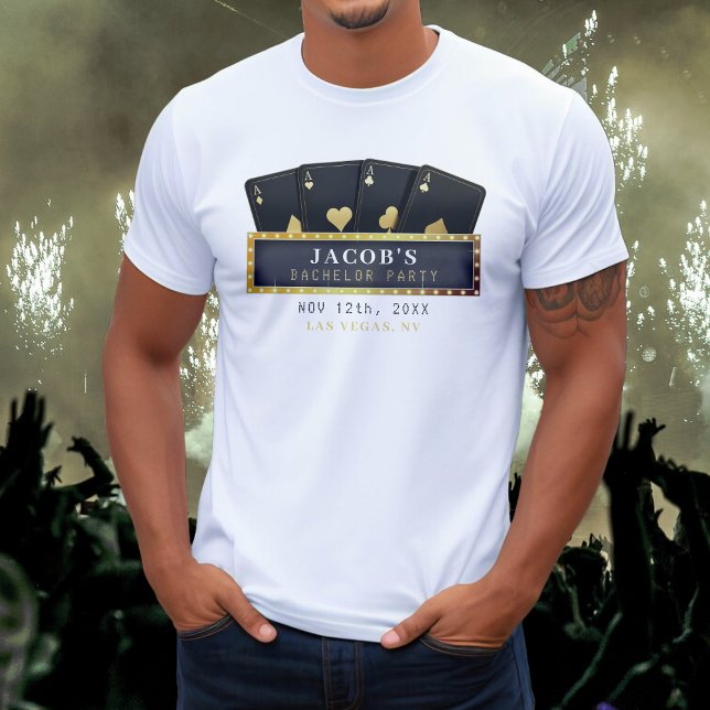 Poker Aces Gold & Black Bachelorette Party T-Shirt (Poker Aces Gold & Black Bachelorette Party T-Shirt
)