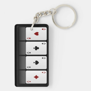 Poker aces key ring