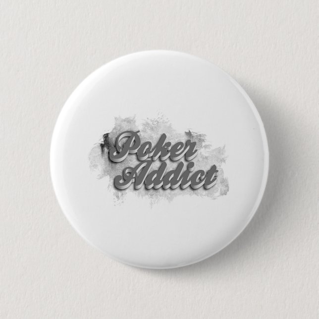 Poker addict 6 cm round badge (Front)