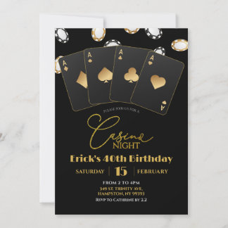 Poker Card Casino Night 40th 50th Adult Birthday