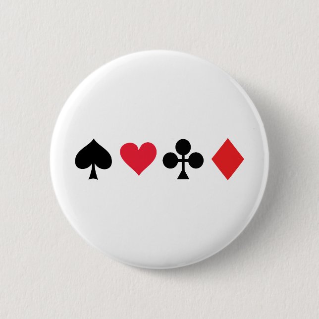 poker card game 6 cm round badge (Front)