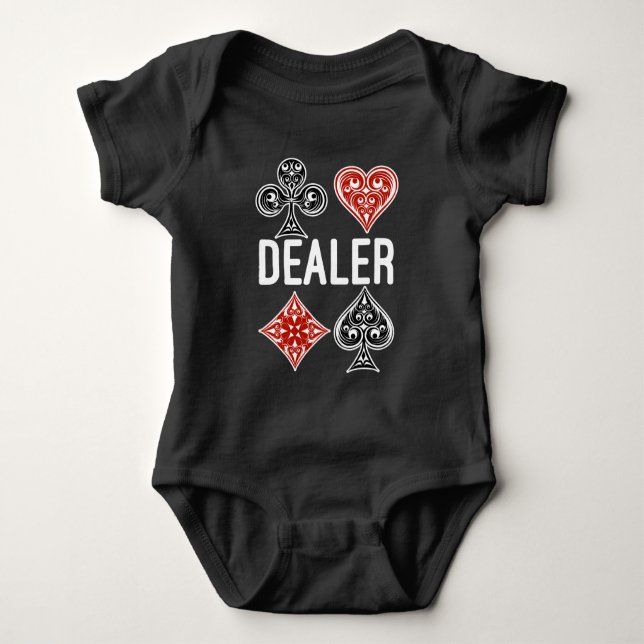 Poker Card Game Dealer Casino Lover Baby Bodysuit (Front)