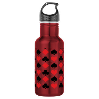 Poker Card Games Clubs Hearts Diamonds Spades 532 Ml Water Bottle