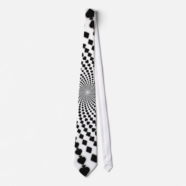 Poker Card Suits Spiral: Custom Tie: Black Jack Tie (Front)