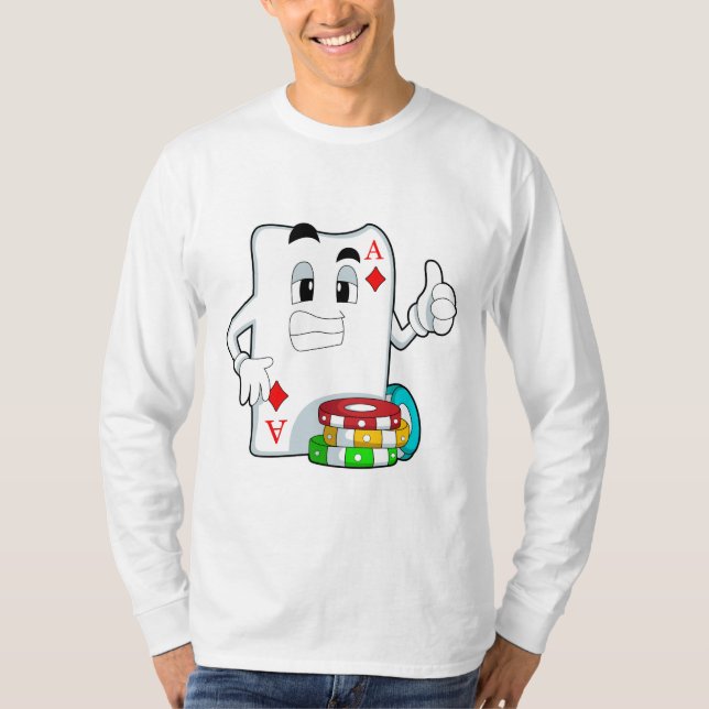Poker card with Poker chips T-Shirt (Front)