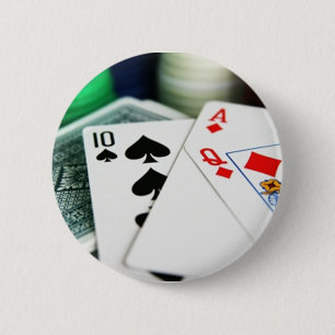 Poker Cards 6 Cm Round Badge