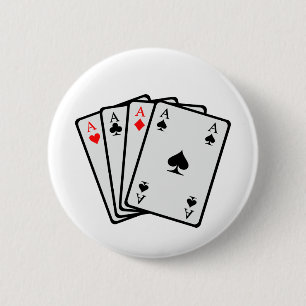 Poker cards 6 cm round badge