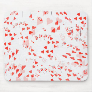 Poker Cards Hearts Straight Flush Pattern, Mouse Pad