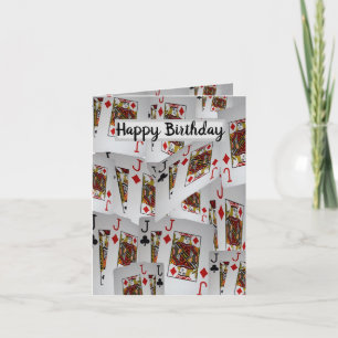 Poker Cards Jacks Layered Birthday Card,