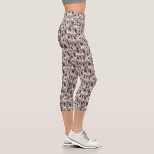 Poker Cards Jacks Scattered, Capri Leggings