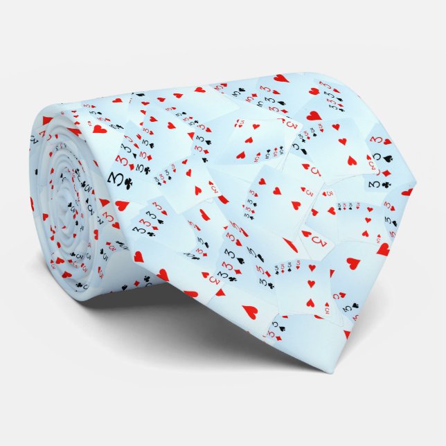 Poker Cards Number Threes Pattern, Tie (Rolled)