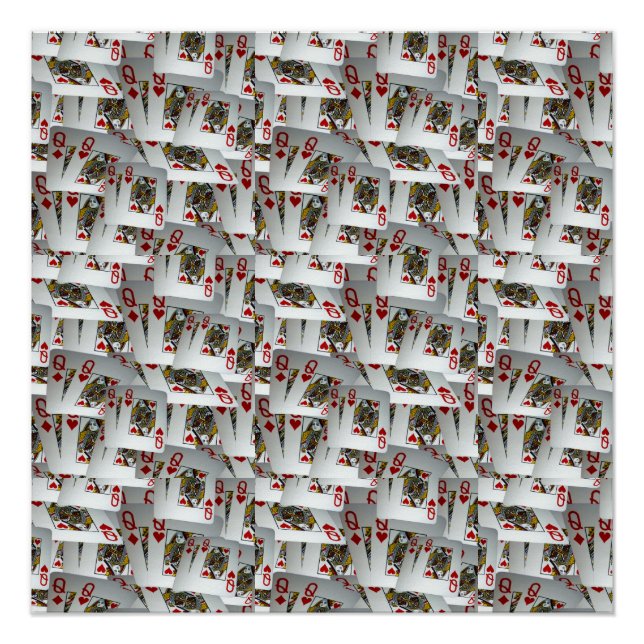 Poker Cards Queens Layered,  Poster (Front)