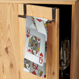 Poker Cards Queens Layered, Tea Towel