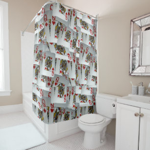 Poker Cards Queens Pattern, Shower Curtain