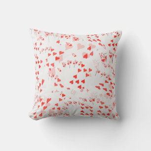 Poker Cards Royal Hearts Flush Pattern, Cushion