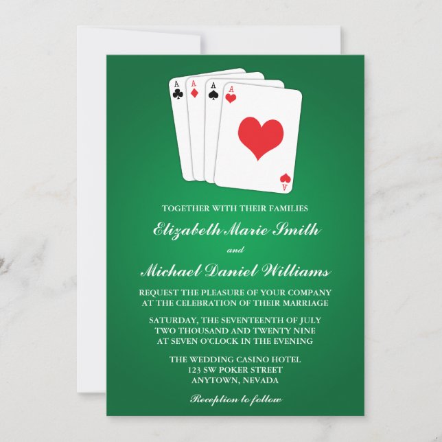Poker Cards Wedding Invitation (Front)