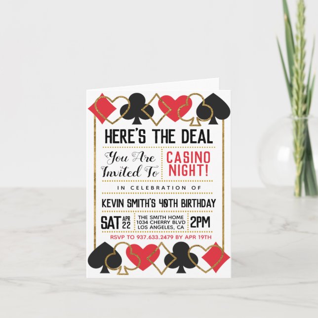 Poker Casino Invitation (Front)