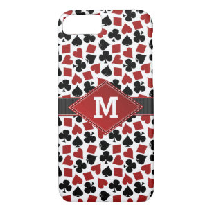 Poker Casino Suit Pattern Monogram Case-Mate iPhone Case
