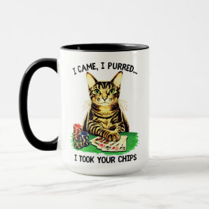Poker Cat Takes the Pot Mug
