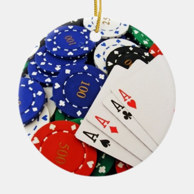 Poker Ceramic Tree Decoration (Front)