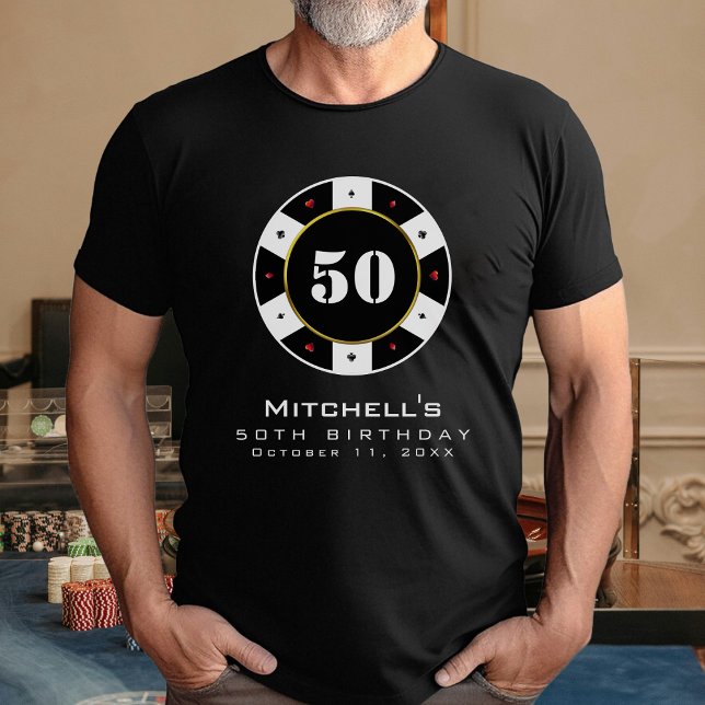 Poker Chip 50th Birthday Party Black T-Shirt (Poker Chip 50th Birthday Party Black T-Shirt
)