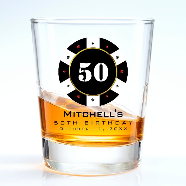 Poker Chip 50th Birthday Party Shot Glass (Poker Chip 50th Birthday Party Shot Glass
)
