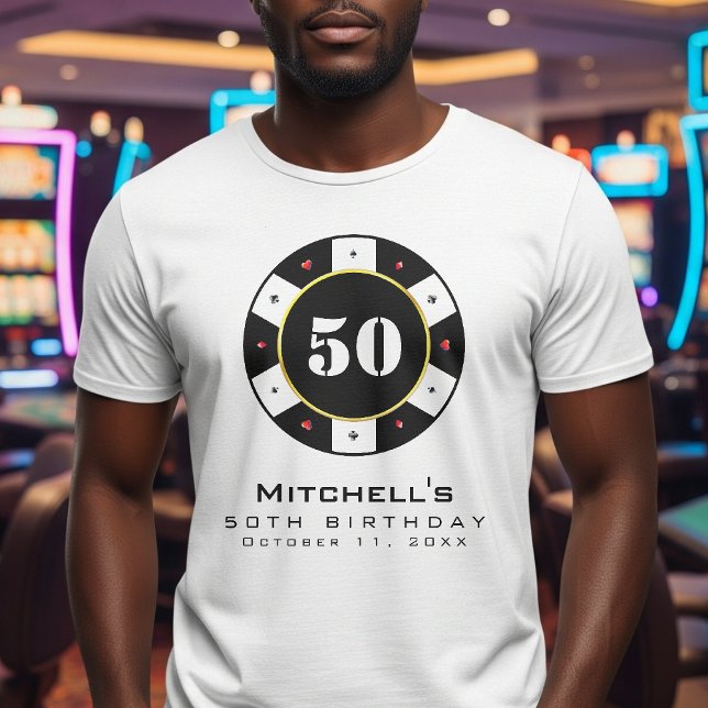Poker Chip 50th Birthday Party White T-Shirt (Poker Chip 50th Birthday Party White T-Shirt
)