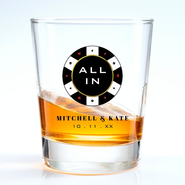 Poker Chip All In Wedding Favour Black Shot Glass (Poker Chip All In Wedding Favor Black Shot Glass
)