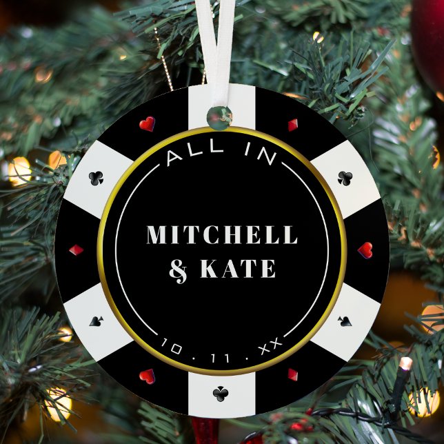 Poker Chip All In Wedding Metal Tree Decoration (Poker Chip All In Wedding Metal Ornament
)