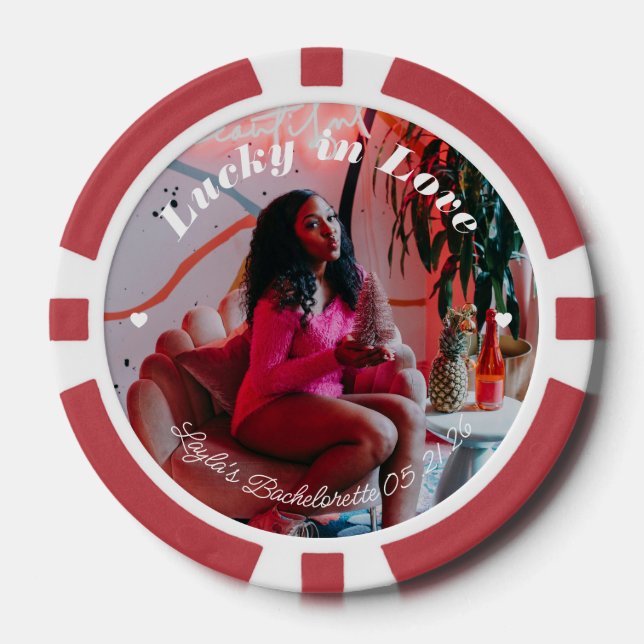 Poker Chip Bachelorette Hen Party Invite Favor (Front)