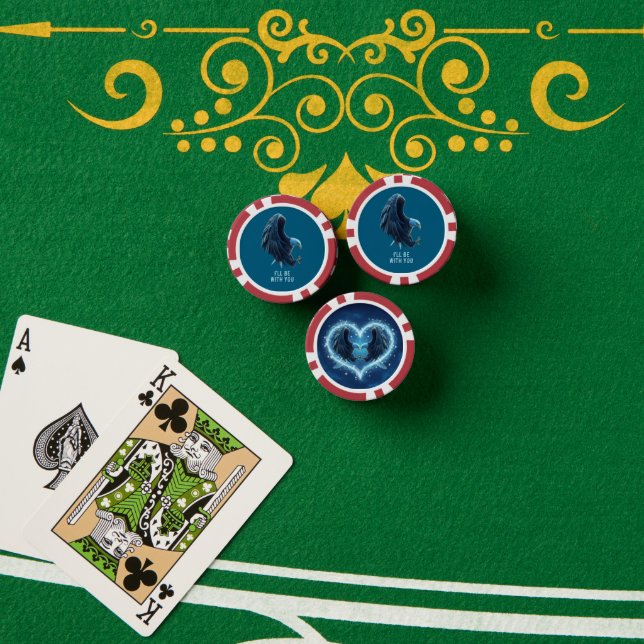 Poker Chip Bald Eagle Heart Custom Quote Loyalty 1 (Poker Table (Stack))