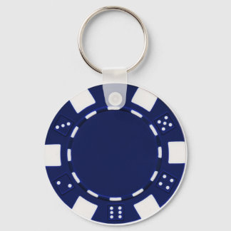 poker chip blue key ring