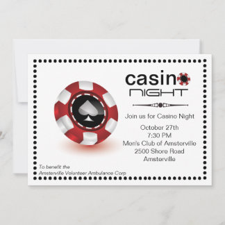 Poker Chip Casino Party Invitation