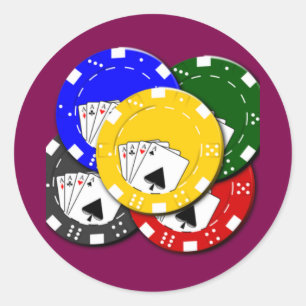 Poker Chip  Classic Round Sticker