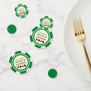 Poker Chip Green Off-White Las Vegas Wedding Confetti