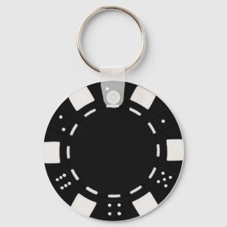 poker chip key chain black