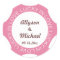 Poker chip lucky in love wedding favour label pink