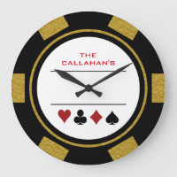Poker Chip Man Cave Black and Gold