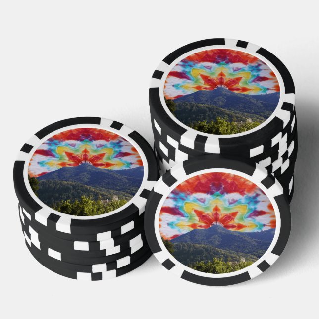 Poker Chip Tie Dye Mt Tamalpais Sky Design (Stack)