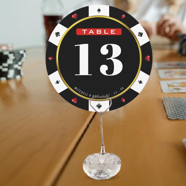 Poker Chip Wedding Reception Table Number (Creator Uploaded)