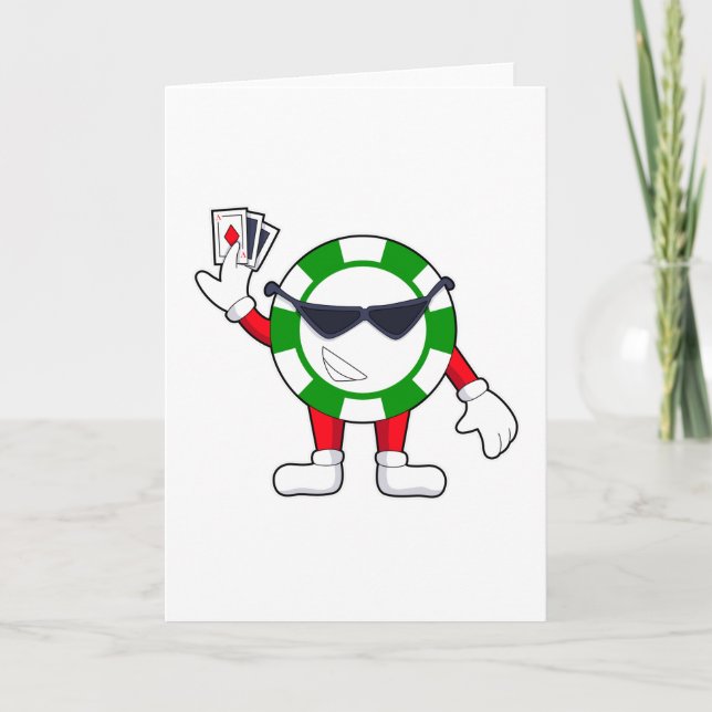 Poker chip with Poker cards (Front)