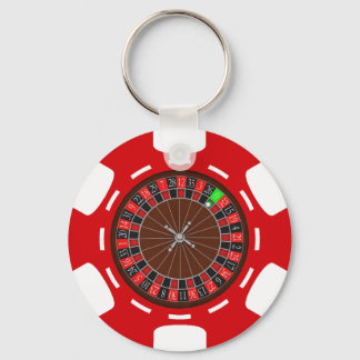 POKER CHIP WITH ROULETTE WHEEL KEY RING