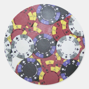 Poker Chips Classic Round Sticker